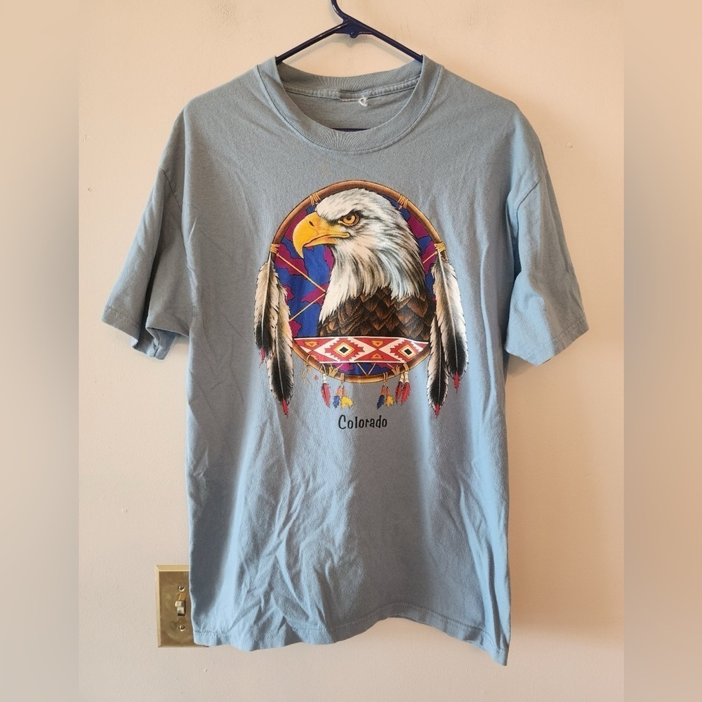 Vtg y2k Colorado eagle T Shirt Mens Adult XL Short Sleeve blue Shirt